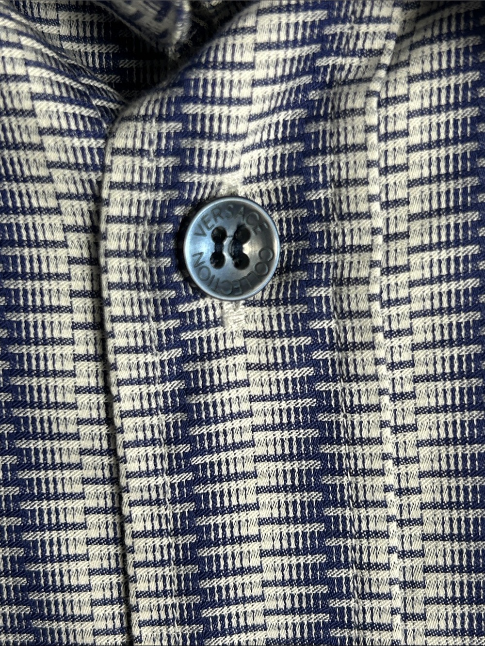 Versace Collection City Fit Men’s Size US Large EU 44 Blue Button Dress Shirt - Picture 5 of 11
